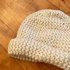 Cream winter hat
